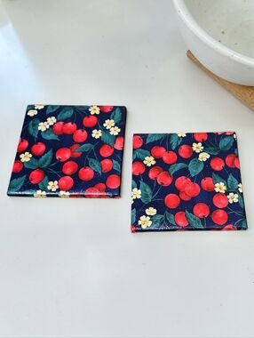 Sweet Cherry Coaster Set